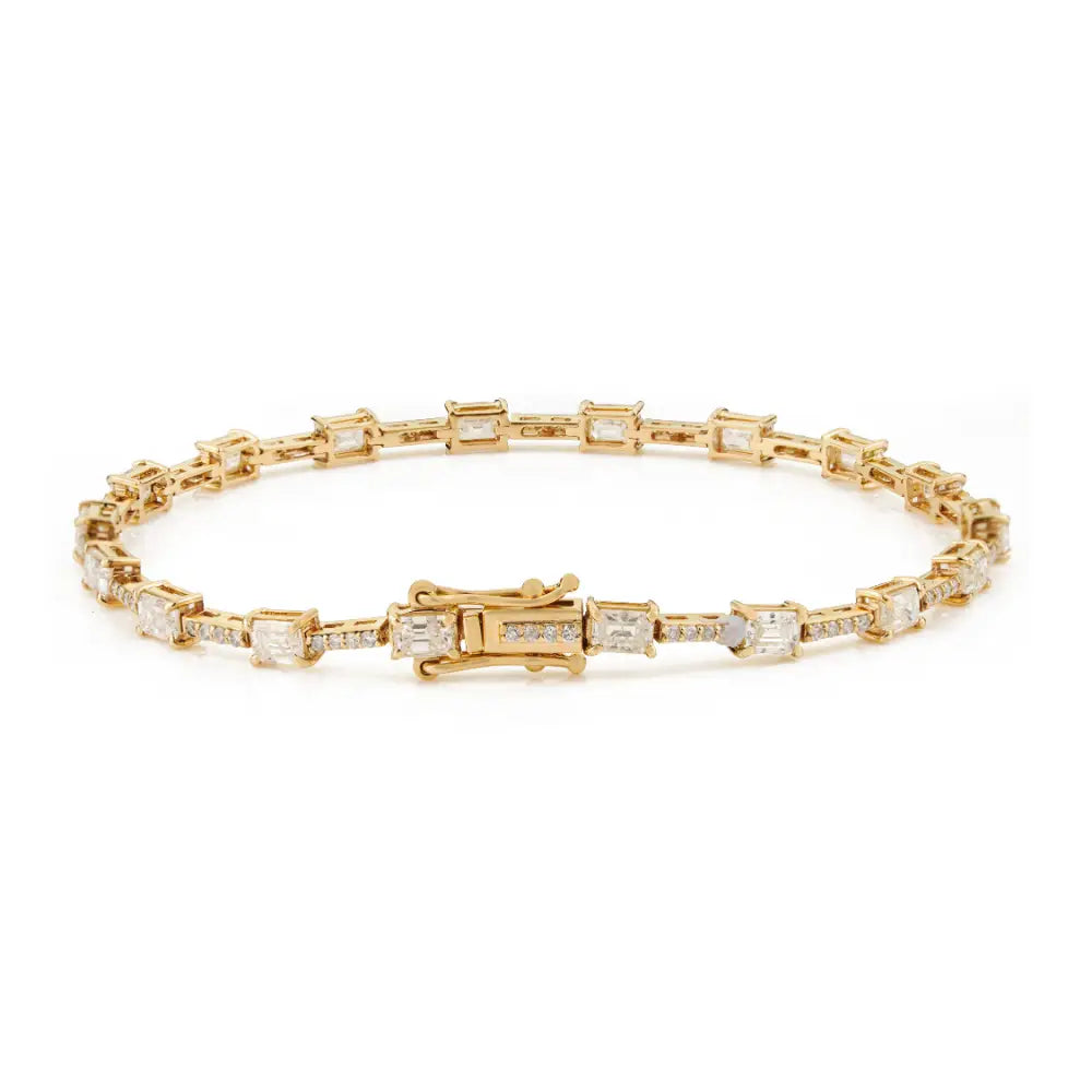 Stunning 14K Real Yellow Gold Natural Diamond Tennis Bracelet Trending Jewelry Manufacturer