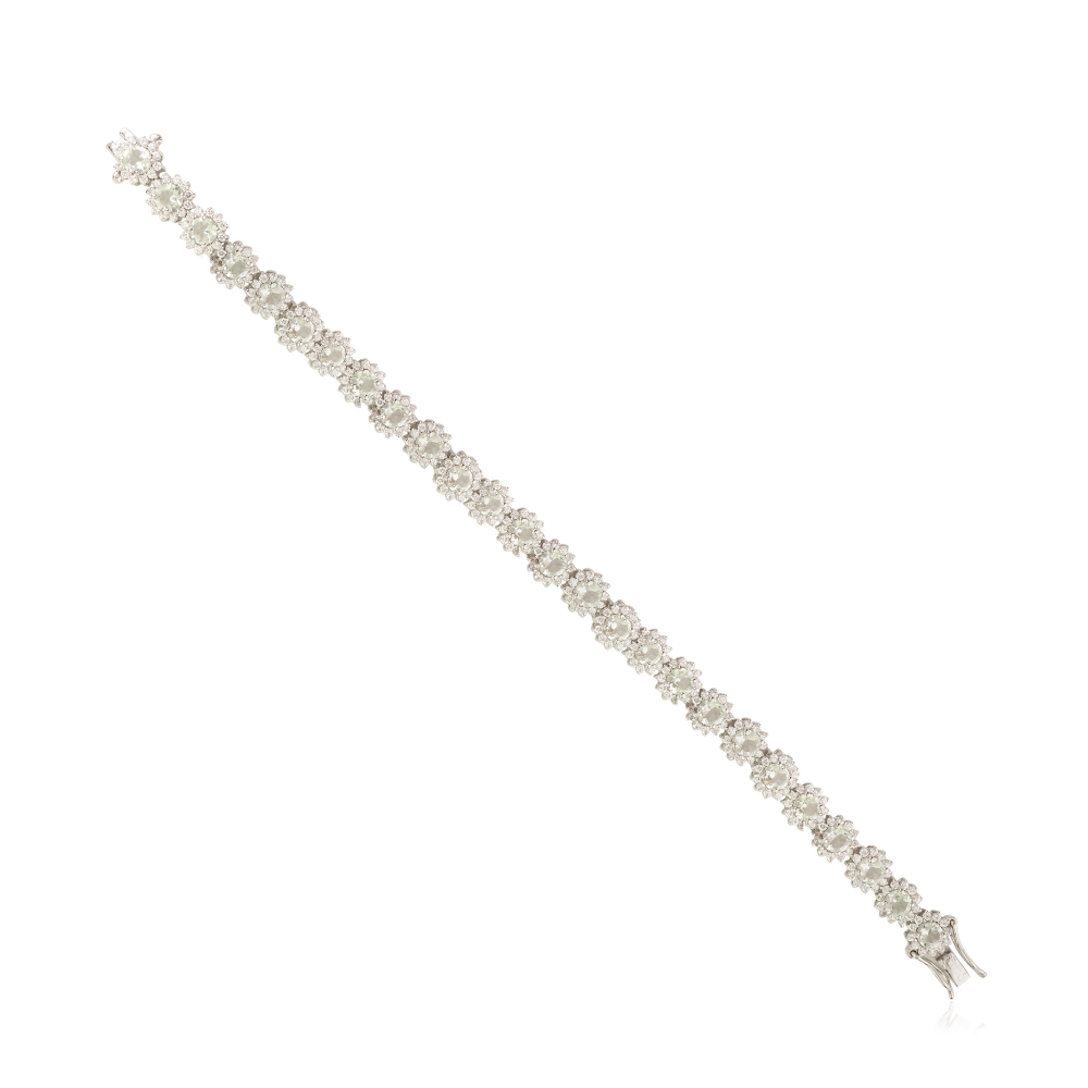 New Trendy Products Handmade Real Green Amethyst Round Flower Bracelet Semi Precious Gemstone Jewelry