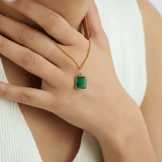 Simple Design 3.66ct. Emerald Single Stone Pendant Best Selling 14K Yellow Gold Jewelry