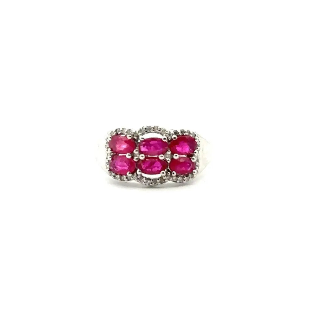 Popular Design Factory Price Ruby & American Diamond Statement Ring For Wedding Jewelry