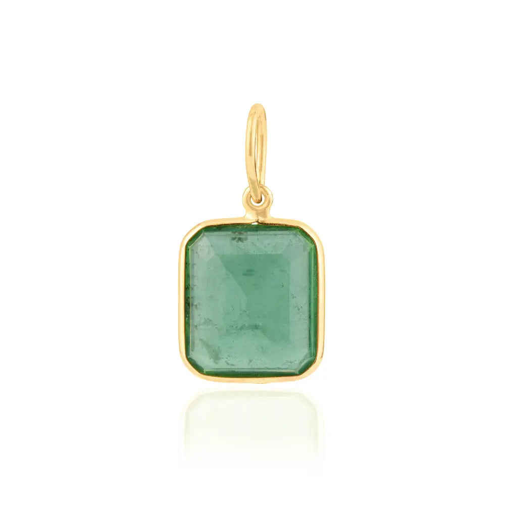 Simple Design 3.66ct. Emerald Single Stone Pendant Best Selling 14K Yellow Gold Jewelry