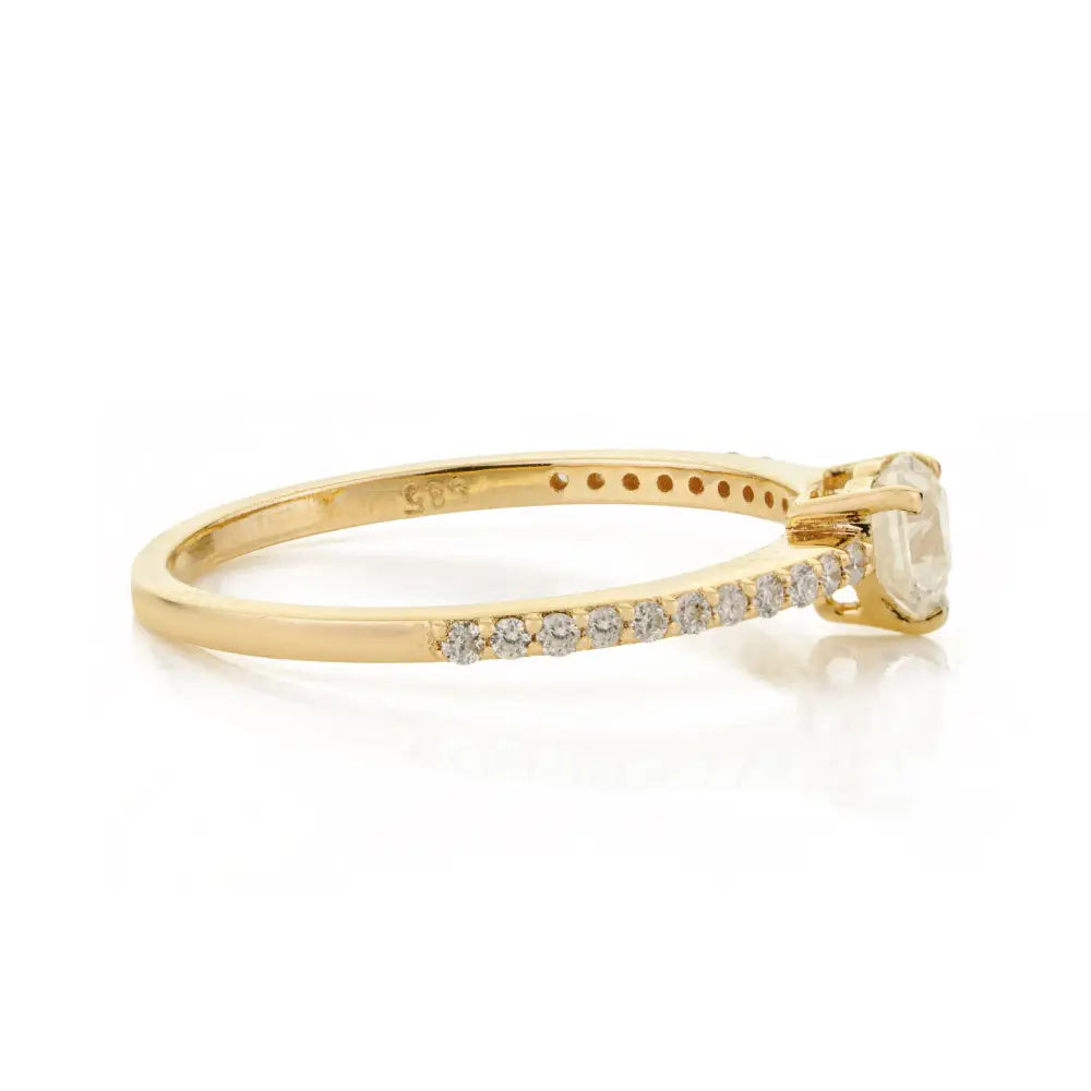 Elegant Simple 100% Natural Diamond Stacking Minimalist Ring Solid 14K Yellow Gold Jewelry