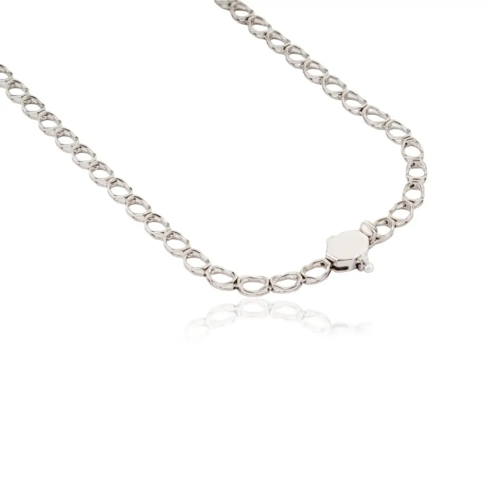 Zambian Emerald & Diamond Luxury Tennis Necklace 14K White Gold Bridal Jewelry Supplier