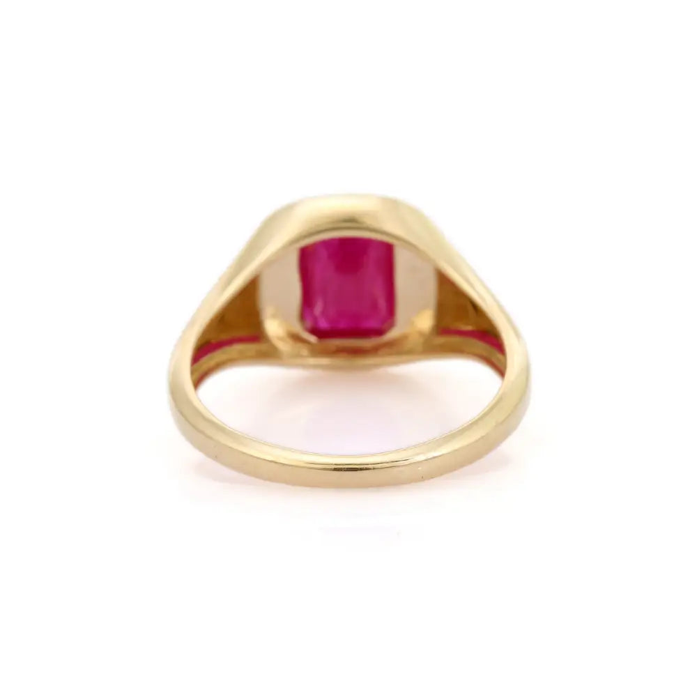 1.52 Ct. Ruby Bezel Set Gemstone Signet Ring Wholesale Bulk Solid 14K Gold Jewelry Supplier