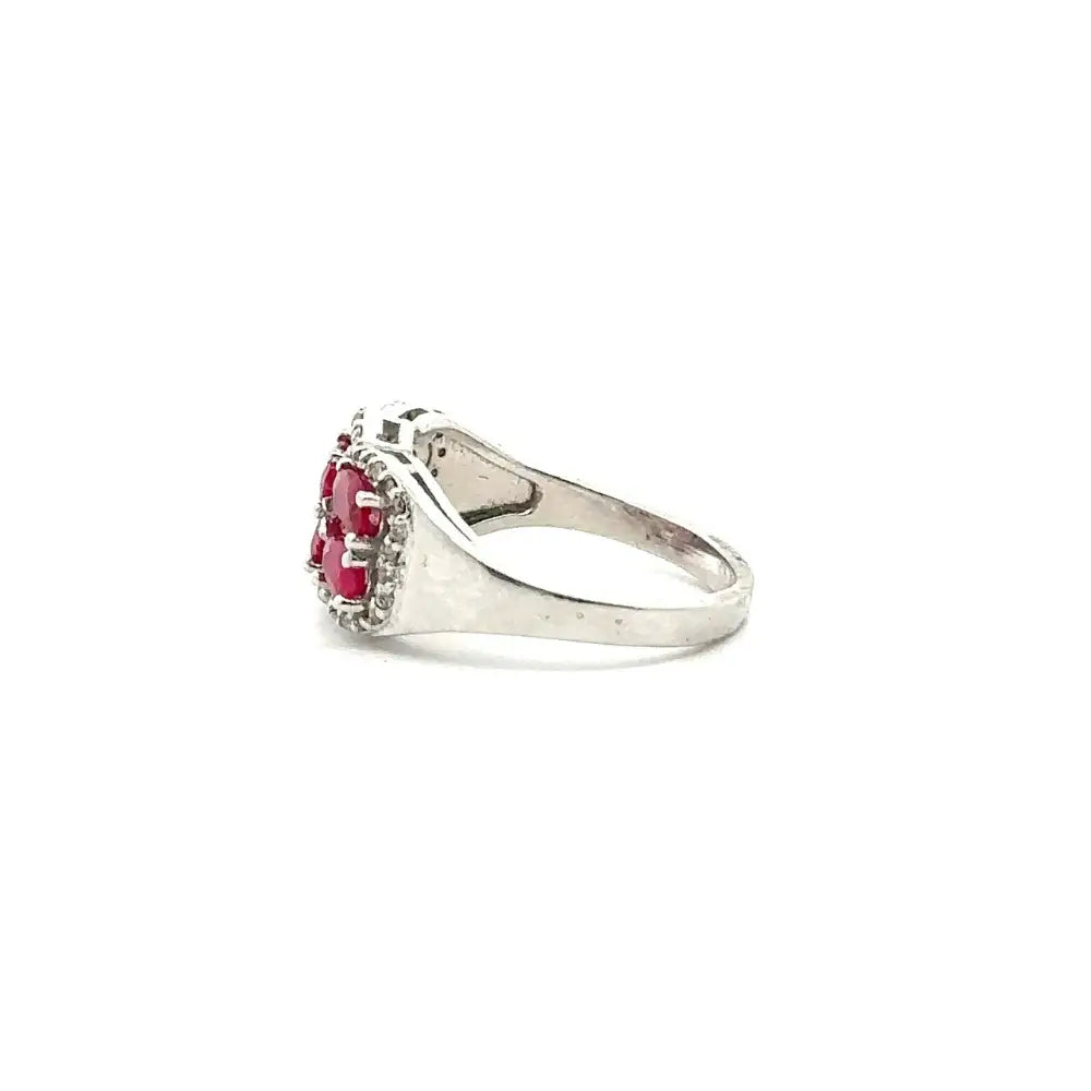 Popular Design Factory Price Ruby & American Diamond Statement Ring For Wedding Jewelry