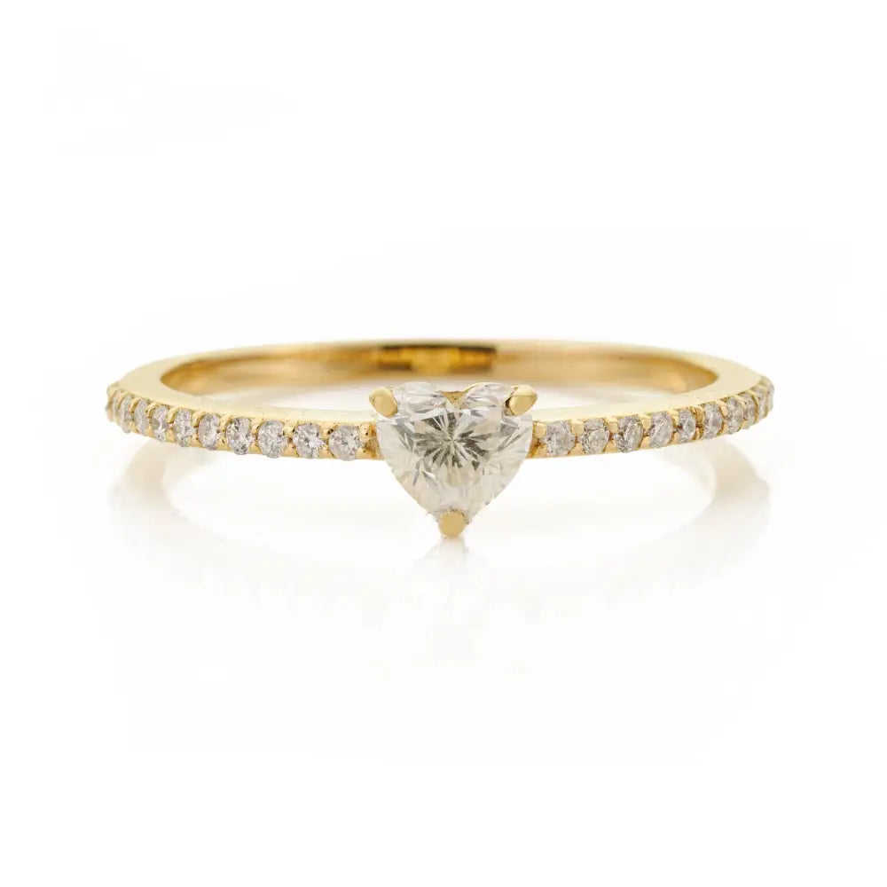 Elegant Simple 100% Natural Diamond Stacking Minimalist Ring Solid 14K Yellow Gold Jewelry
