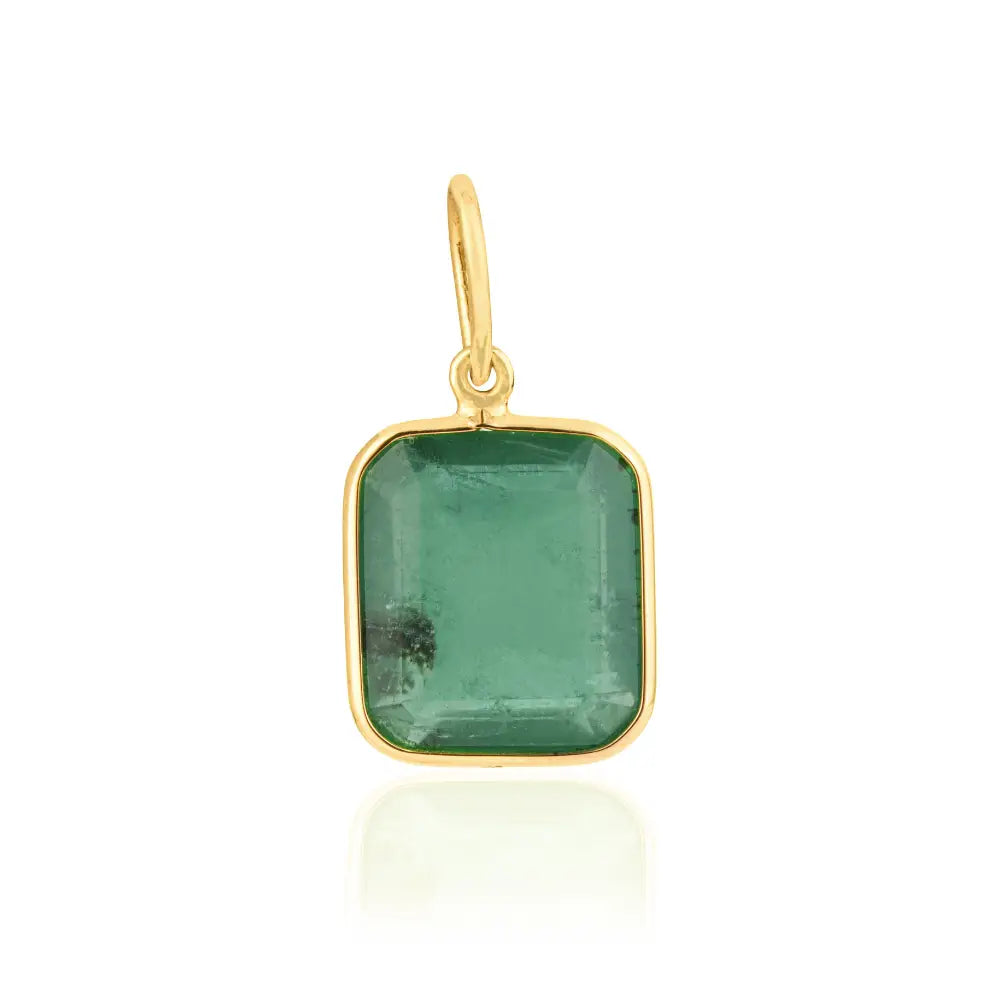 Simple Design 3.66ct. Emerald Single Stone Pendant Best Selling 14K Yellow Gold Jewelry
