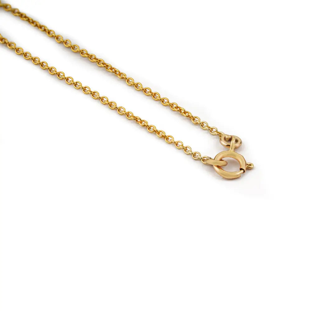 Solid 14K Yellow Gold Blue Sapphire & Diamond Minimal Stackable Pendant Necklace Women