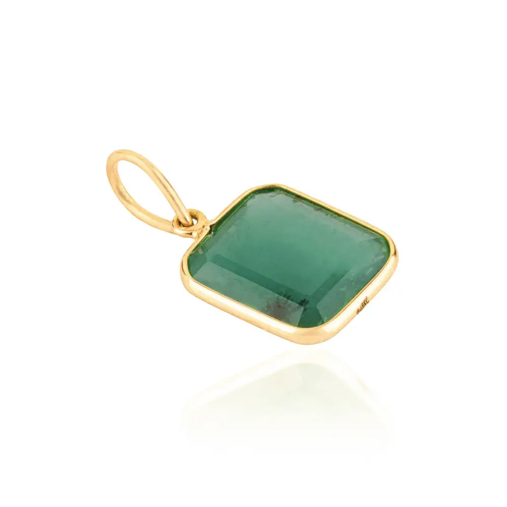 Simple Design 3.66ct. Emerald Single Stone Pendant Best Selling 14K Yellow Gold Jewelry