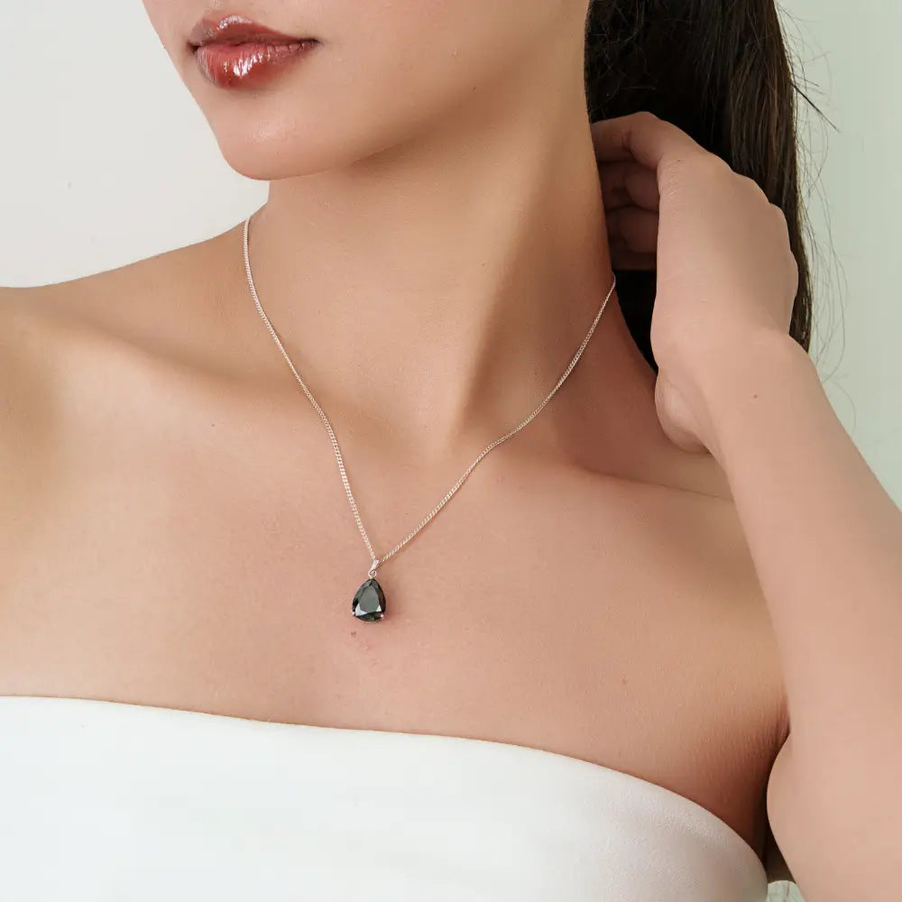 New Collection 5.9 Ct. Black Diamond Pear Shape Solitaire Pendant Latest Birthstone Jewelry