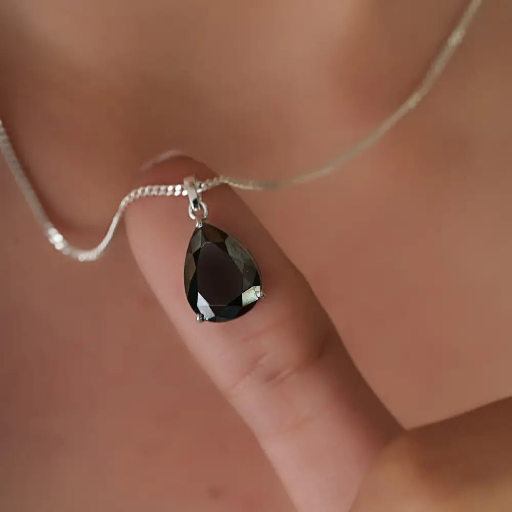 New Collection 5.9 Ct. Black Diamond Pear Shape Solitaire Pendant Latest Birthstone Jewelry