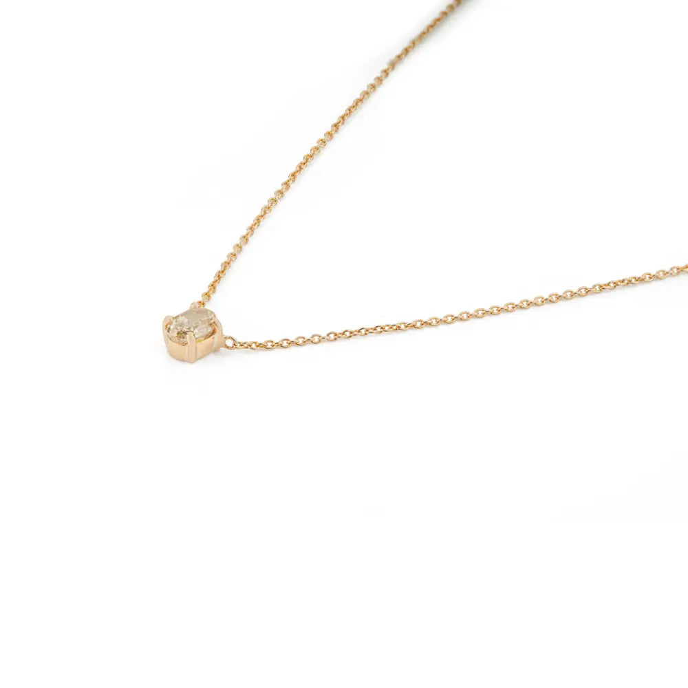 Minimalist Dainty Natural Diamond 18K Yellow Gold Solitaire Pendant Necklace Daily Wear Jewelry