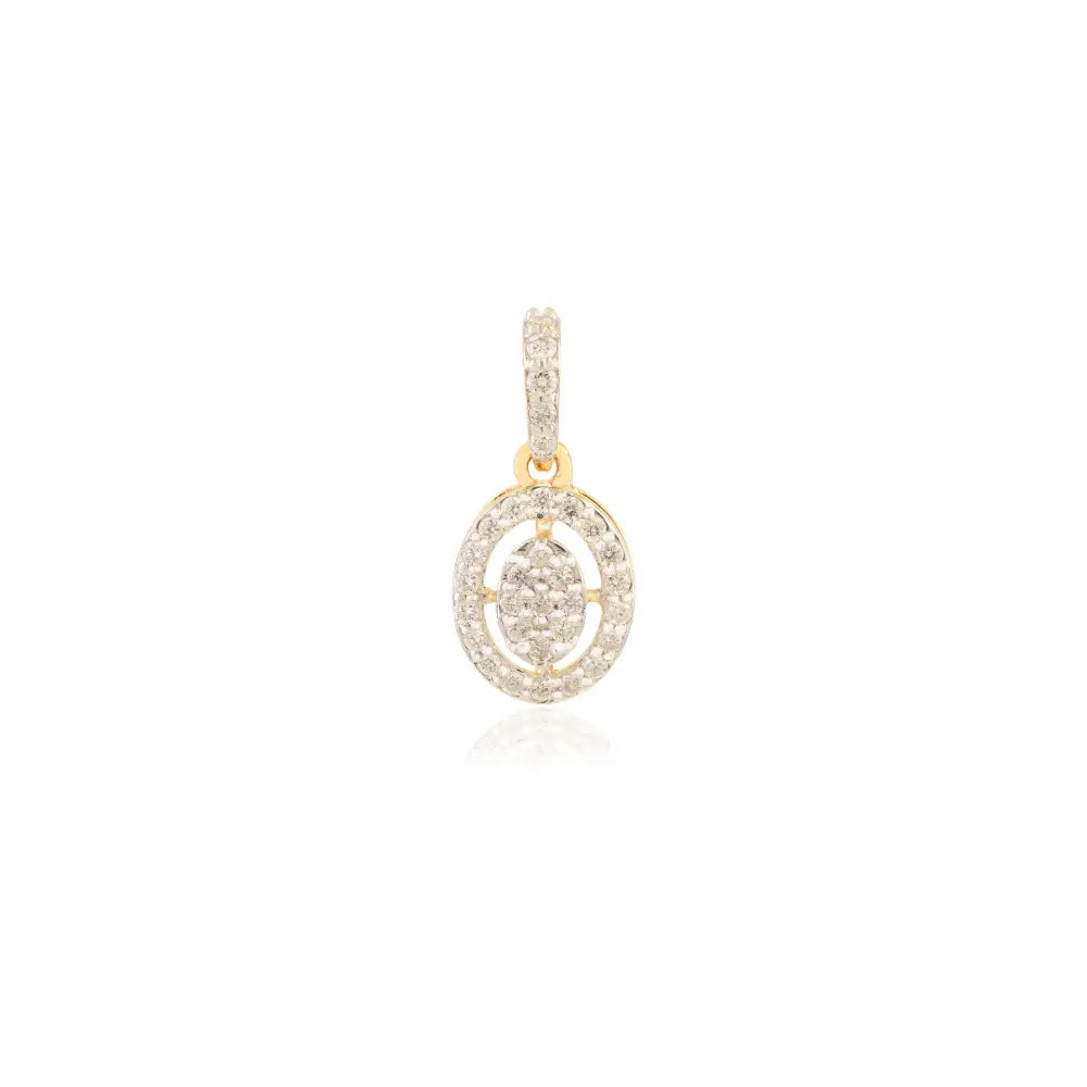 Dainty Handmade Natural Diamond Minimal Halo Pendant Everyday Jewelry 18K Yellow Gold