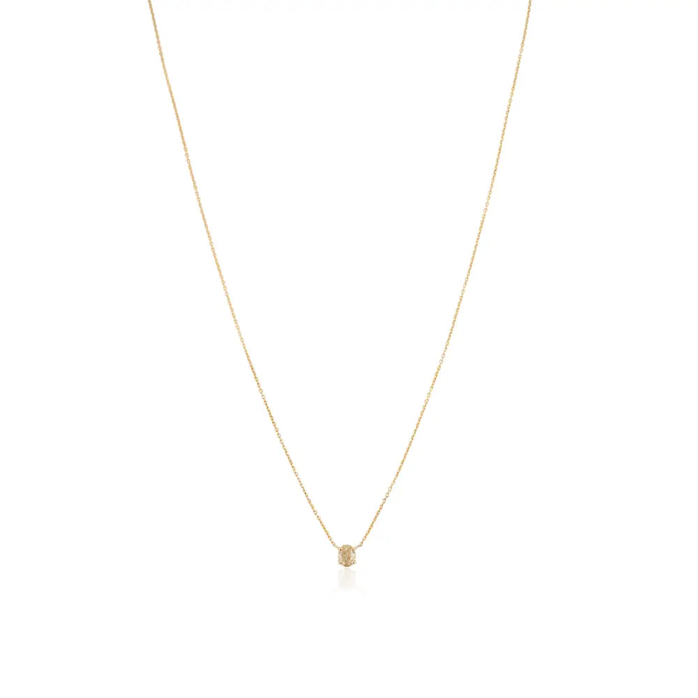 Minimalist Dainty Natural Diamond 18K Yellow Gold Solitaire Pendant Necklace Daily Wear Jewelry