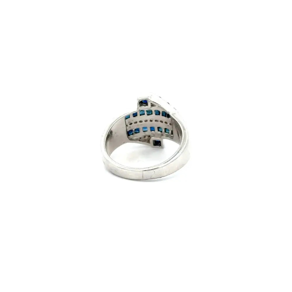 Wholesale Fine Jewelry 925 Sterling Silver Sapphire & American Diamond Statement Ring For Men