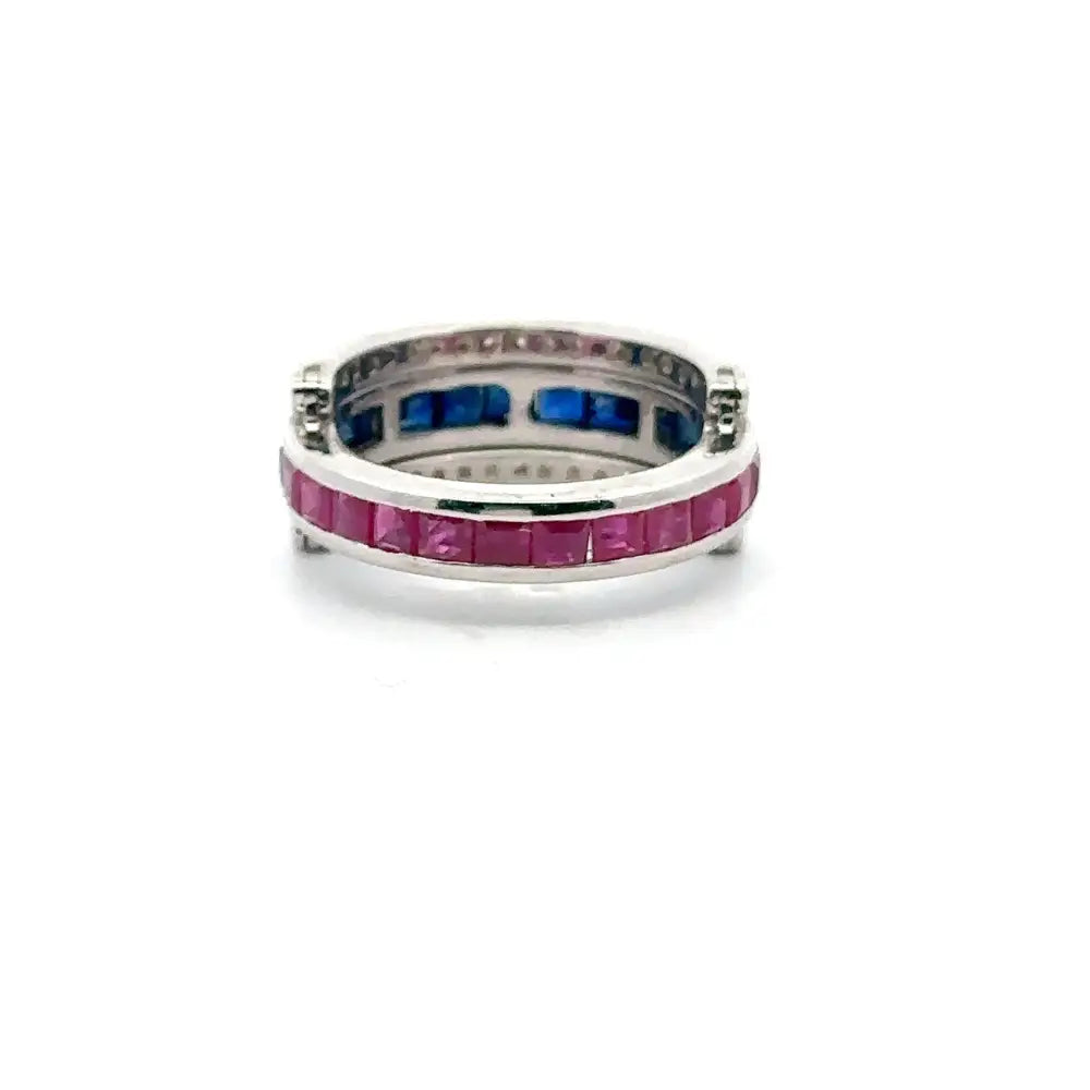 Unique Jewelry Latest Design Handmade Sapphire Ruby & American Diamond Magic 925 Silver Ring For Wedding