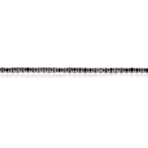 Minimalist 925 Sterling Silver Natural Black Diamond Slim Tennis Bracelet For Women's