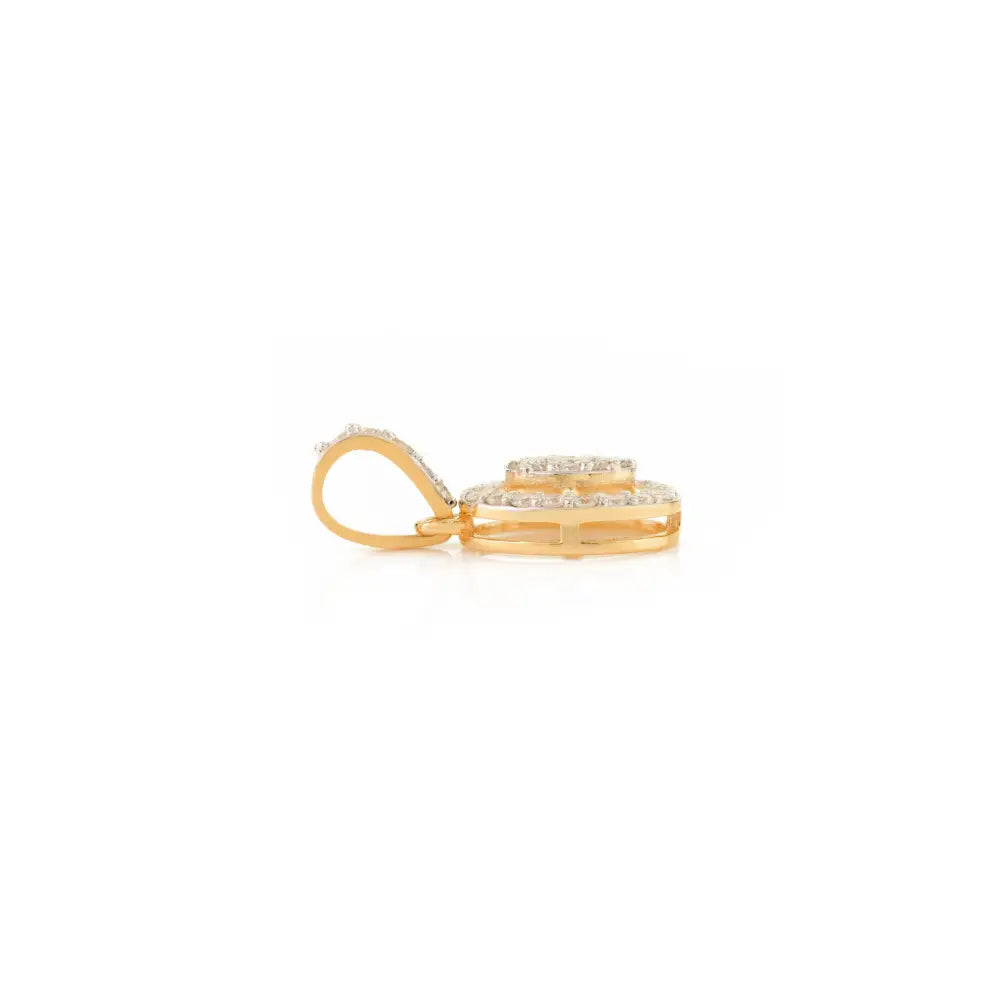 Dainty Handmade Natural Diamond Minimal Halo Pendant Everyday Jewelry 18K Yellow Gold