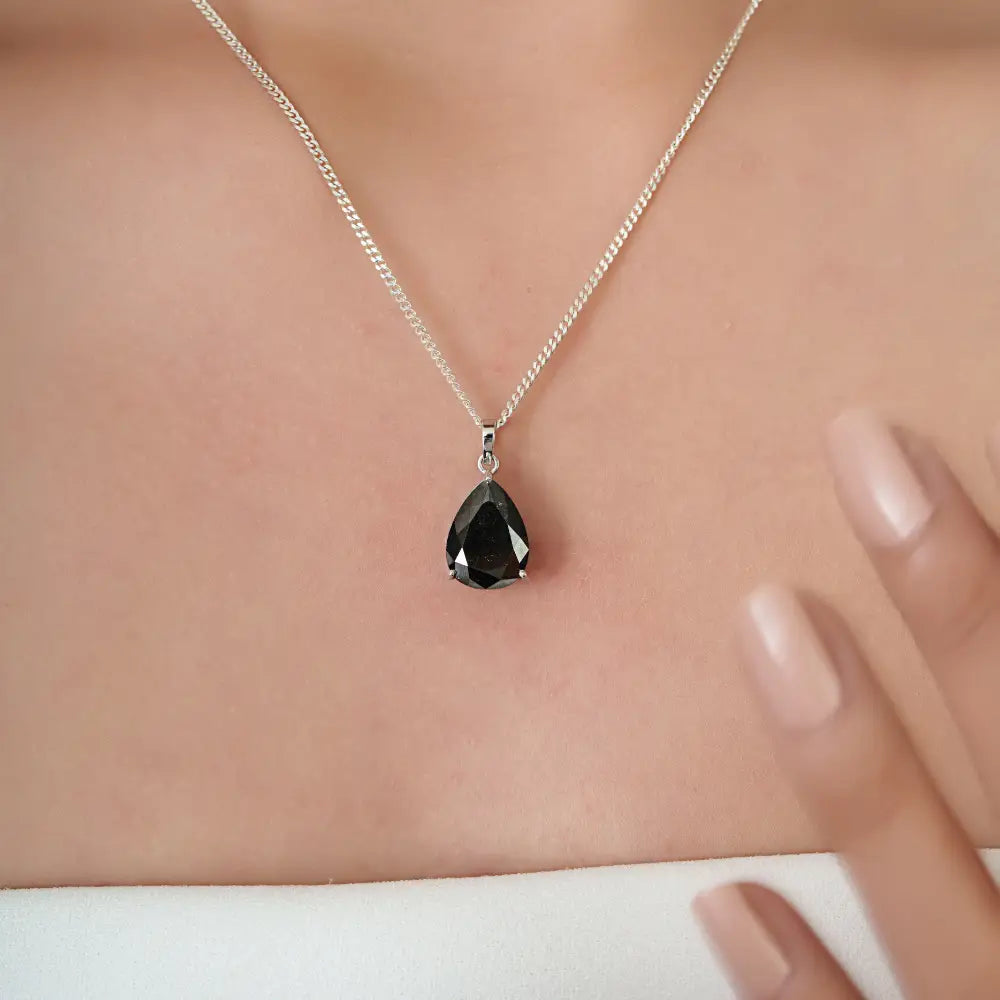 New Collection 5.9 Ct. Black Diamond Pear Shape Solitaire Pendant Latest Birthstone Jewelry