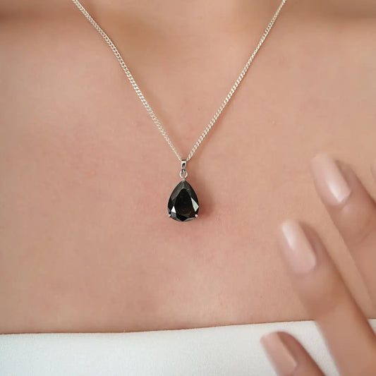 New Collection 5.9 Ct. Black Diamond Pear Shape Solitaire Pendant Latest Birthstone Jewelry
