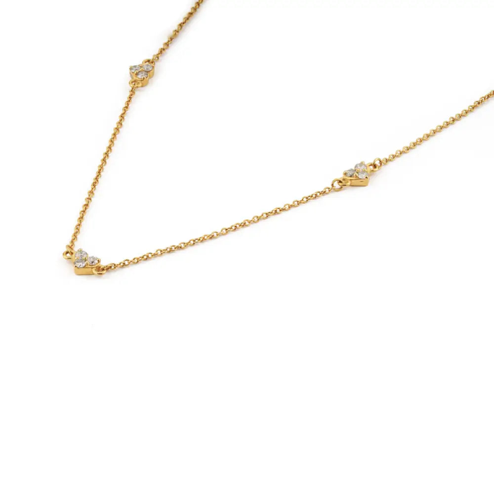 Dainty Fine Real Diamond 14K Yellow Gold Minimalist Heart Shape Necklace Delicate Jewelry