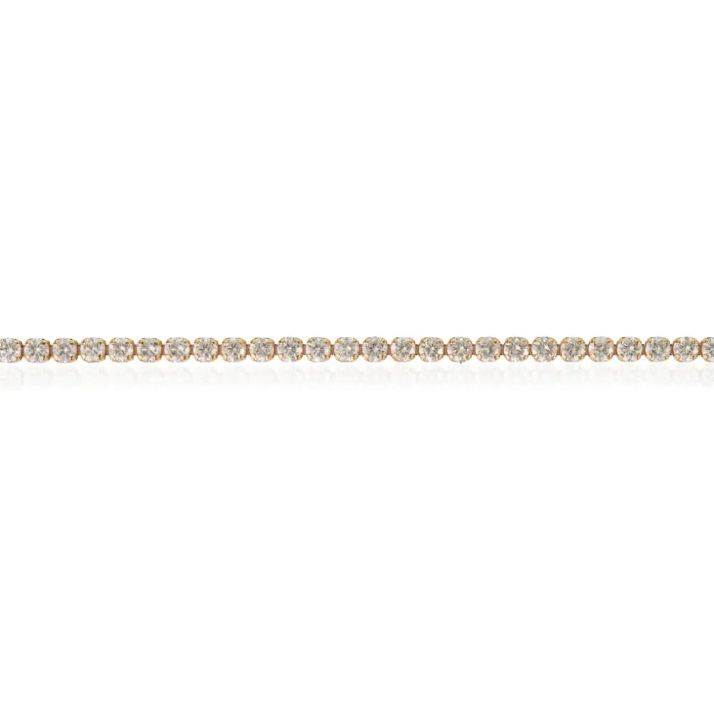 Trending Design Round Cut Natural Diamond Sleek Stackable Bracelet K14 Solid Yellow Gold