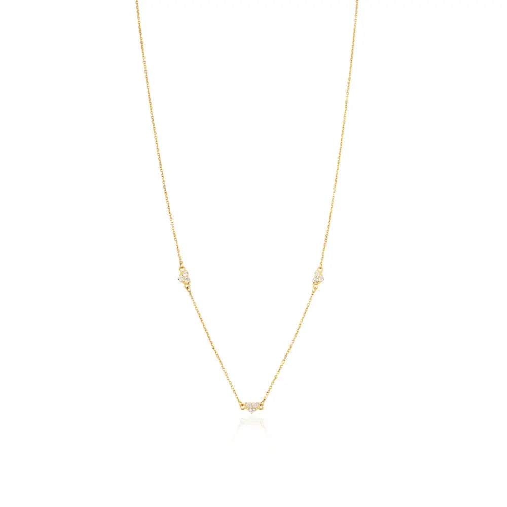 Dainty Fine Real Diamond 14K Yellow Gold Minimalist Heart Shape Necklace Delicate Jewelry