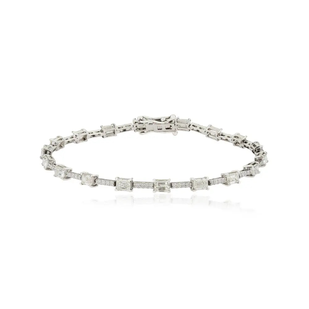 Customized Design Natural Diamond 14K Pure White Gold Handmade Tennis Bracelet Unisex