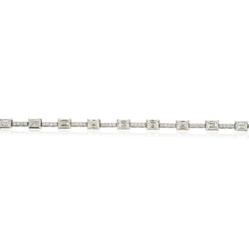 Customized Design Natural Diamond 14K Pure White Gold Handmade Tennis Bracelet Unisex