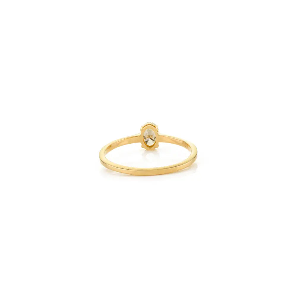 100% Natural Oval Cut 6X4 mm Diamond Solid 18K Yellow Gold Solitaire Ring Proposal Jewelry