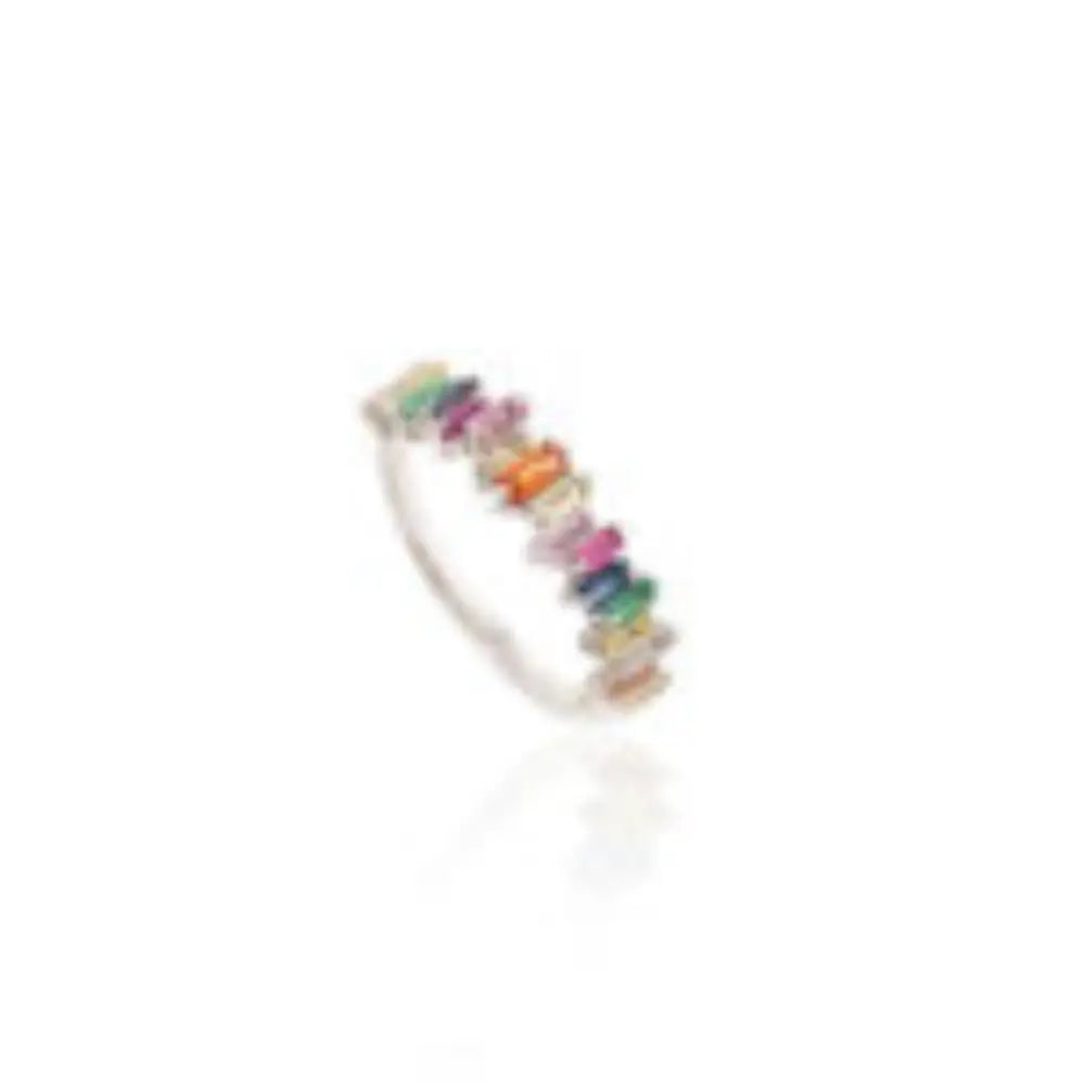 Wholesale Jewelry Solid 18K White Gold Multi Sapphire Handmade Ring