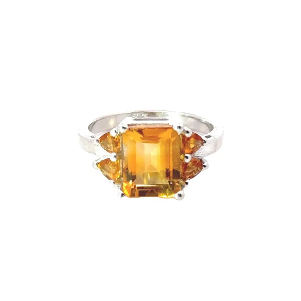 Bulk Order Jewelry Authentic Natural Citrine November Birthstone Ring Set In Prong Setting