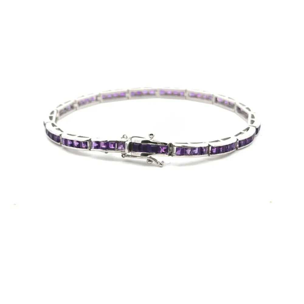 Modern Design Real Amethyst Tennis Bracelet For Daily Wear Factory Price Jewelry