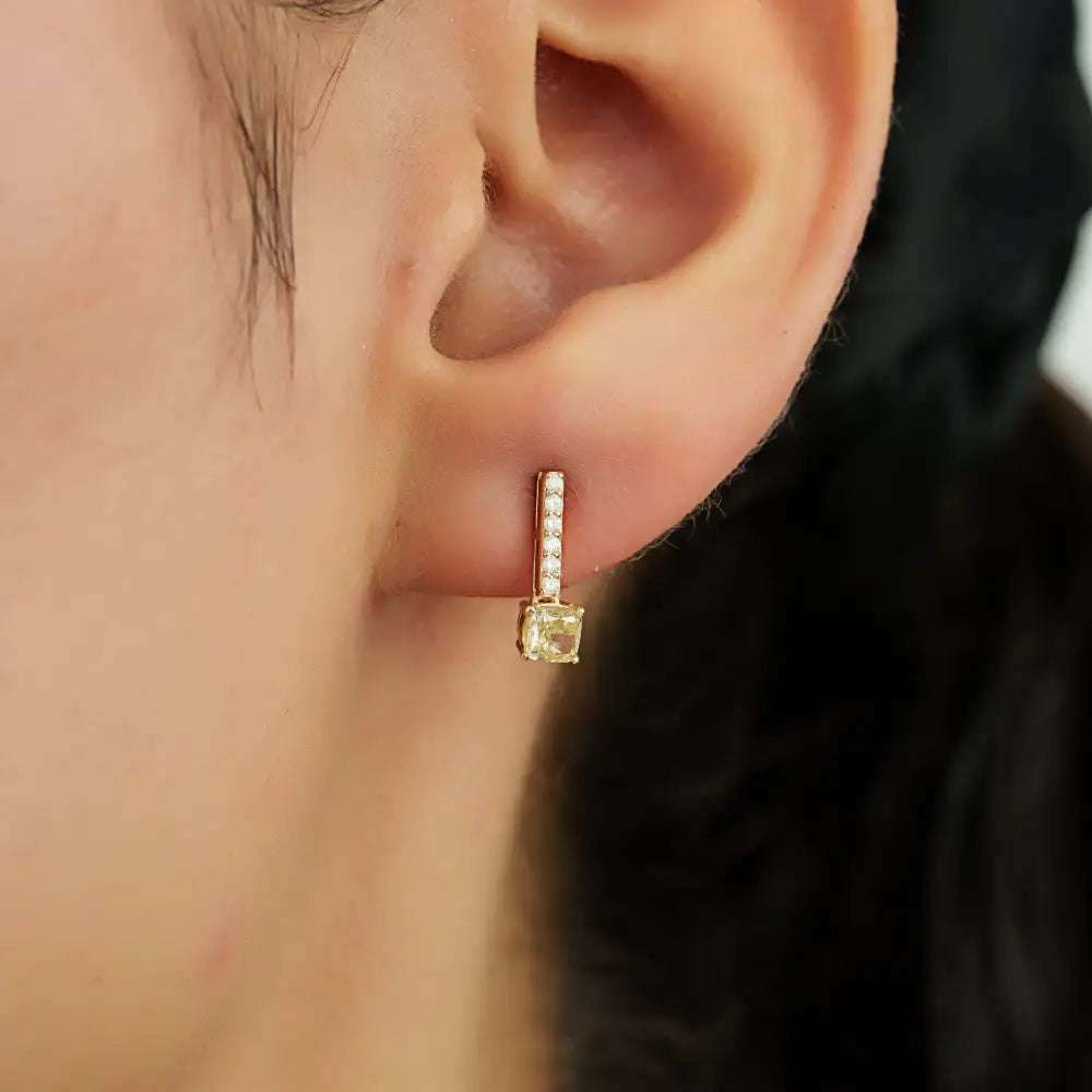 Minimal Solid 14K Yellow Gold Genuine Diamond Small Stud Earrings Everyday Wear Jewelry