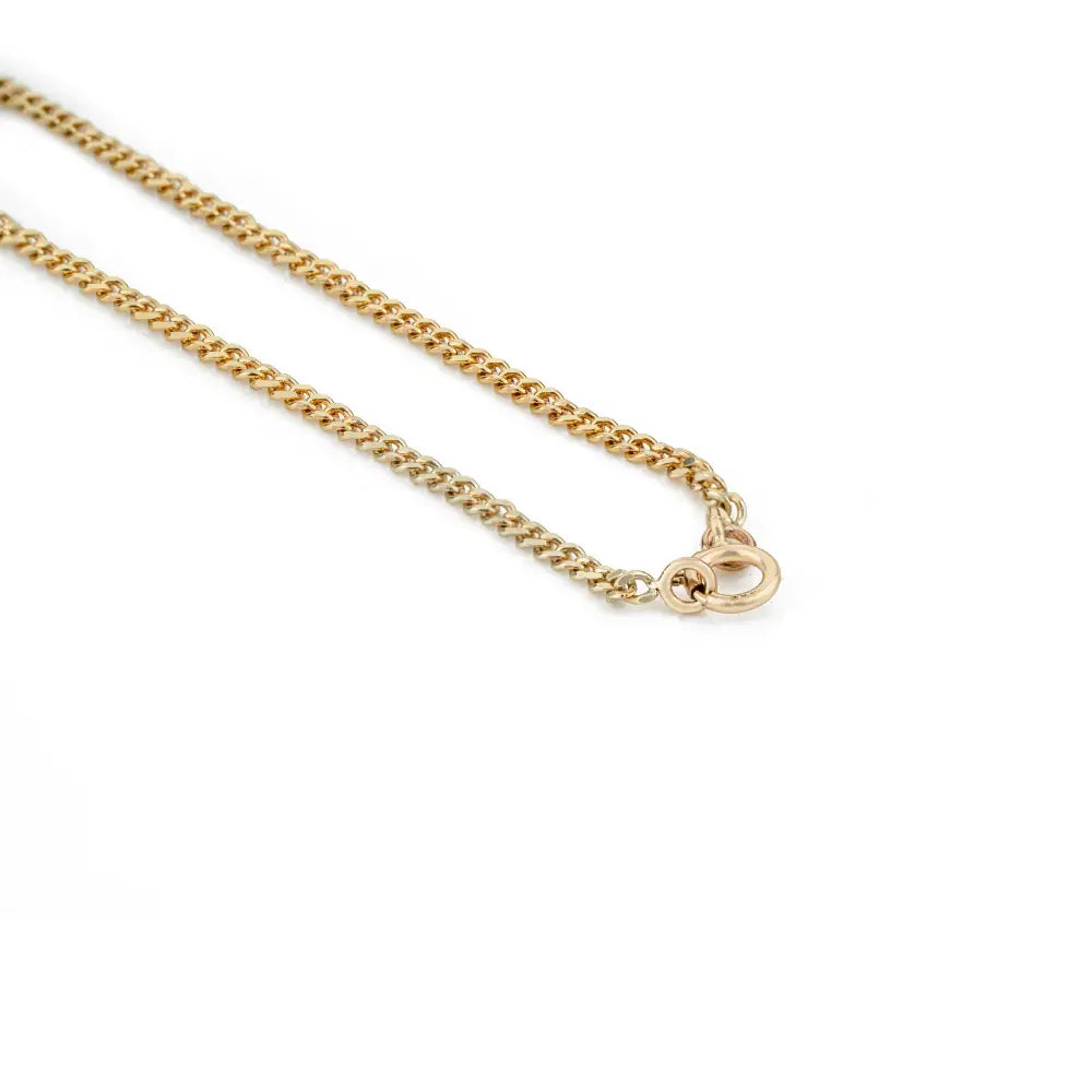 100% Authentic Emerald Curb Link Chain Solitaire Gemstone Pendant Necklace K14 Real Gold