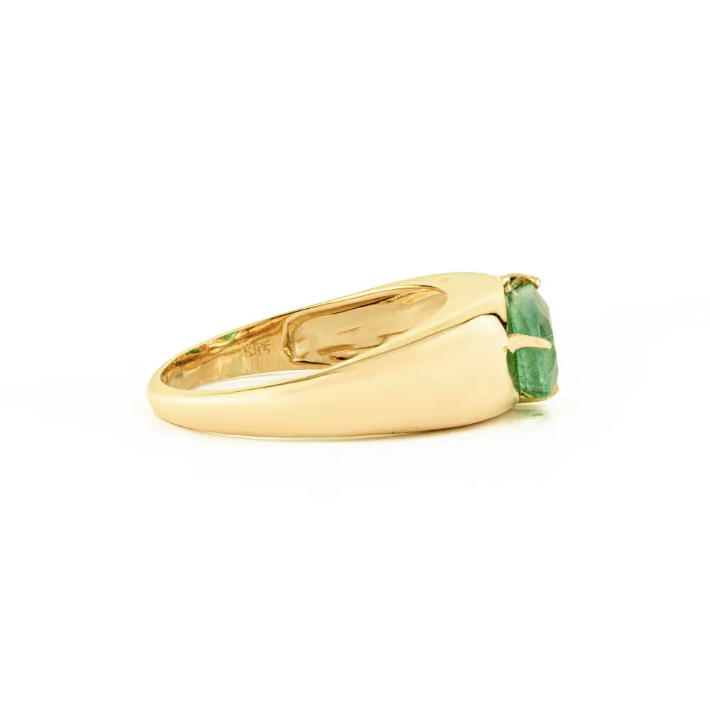 Bold Jewelry Genuine Emerald & Diamond Toi et Moi Statement Dome Ring For Men's Jewelry