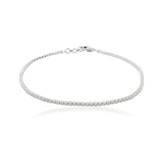 Fine Handmade 100% Natural Round Cut Diamond Sleek Tennis Bracelet 18K White Gold