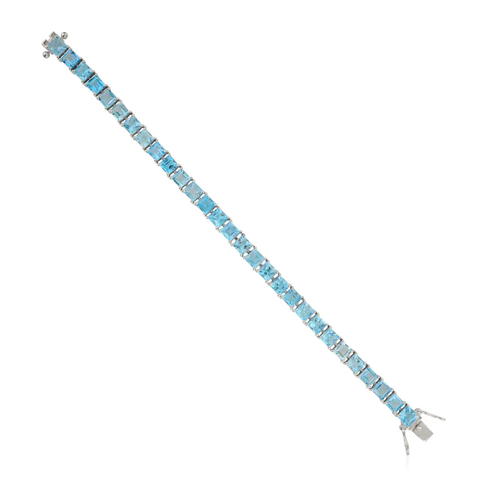 Best Selling Products Handmade Real Blue Topaz Statement Bracelet For Birthday Gift