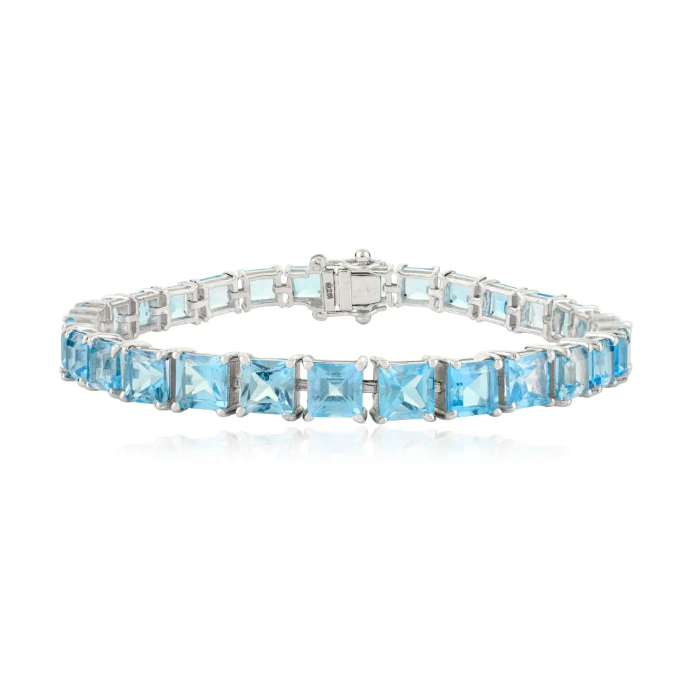 Best Selling Products Handmade Real Blue Topaz Statement Bracelet For Birthday Gift