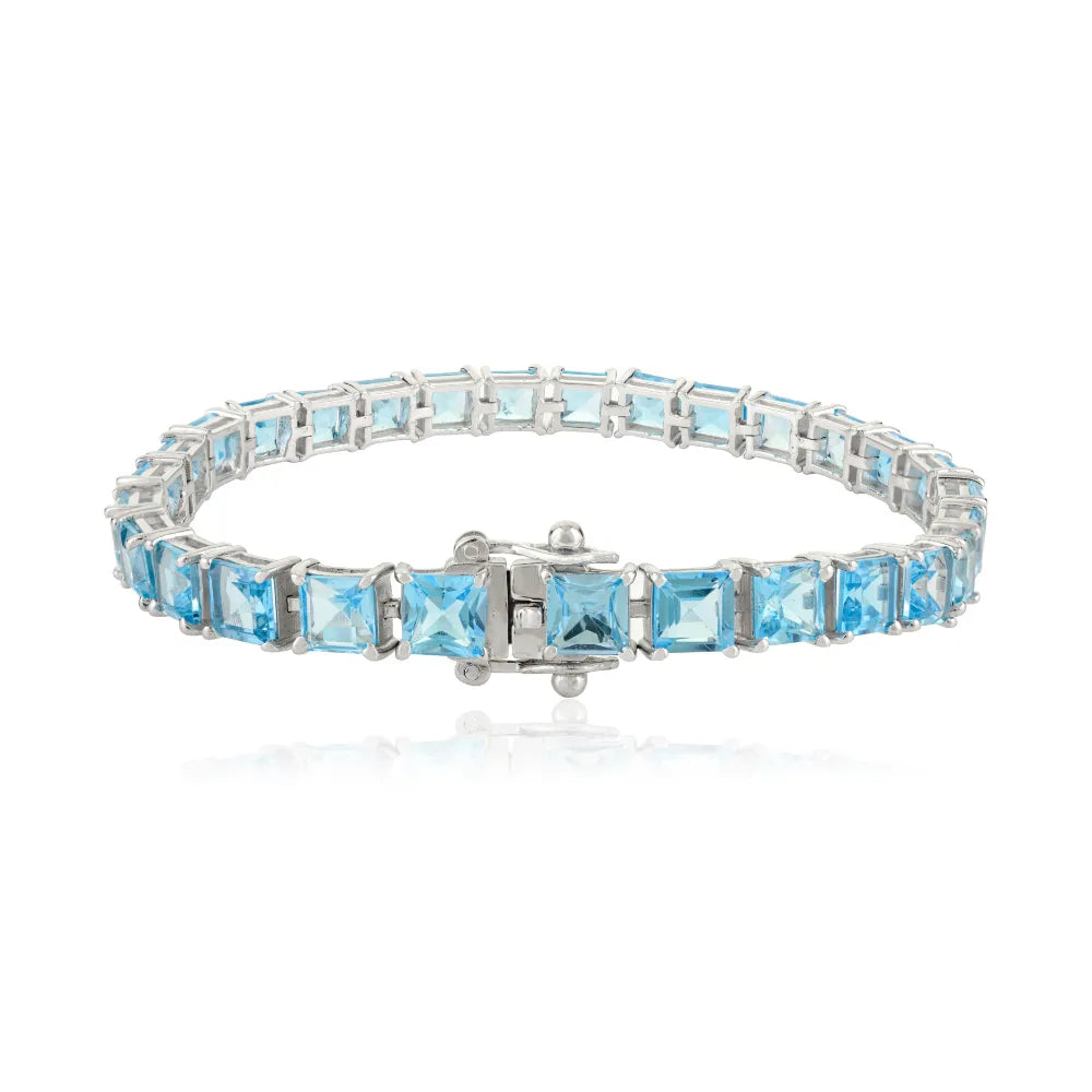 Best Selling Products Handmade Real Blue Topaz Statement Bracelet For Birthday Gift