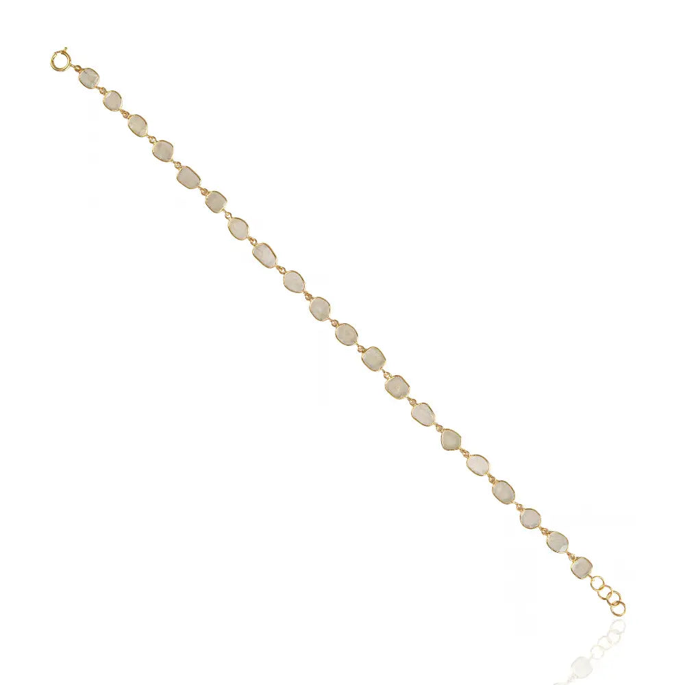 Latest New Arrivals Design 18K Yellow Gold Polki Diamond Station Bracelet Everyday Wear Jewelry For Unisex