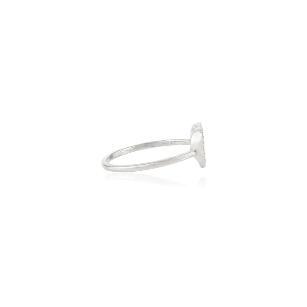 Latest Best Selling Natural Diamond 14K White Gold Open Heart Shape Ring Proposal Jewelry