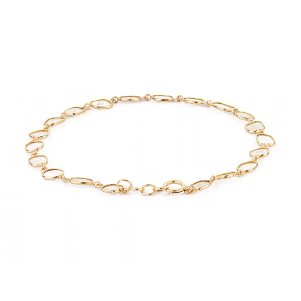 Latest New Arrivals Design 18K Yellow Gold Polki Diamond Station Bracelet Everyday Wear Jewelry For Unisex