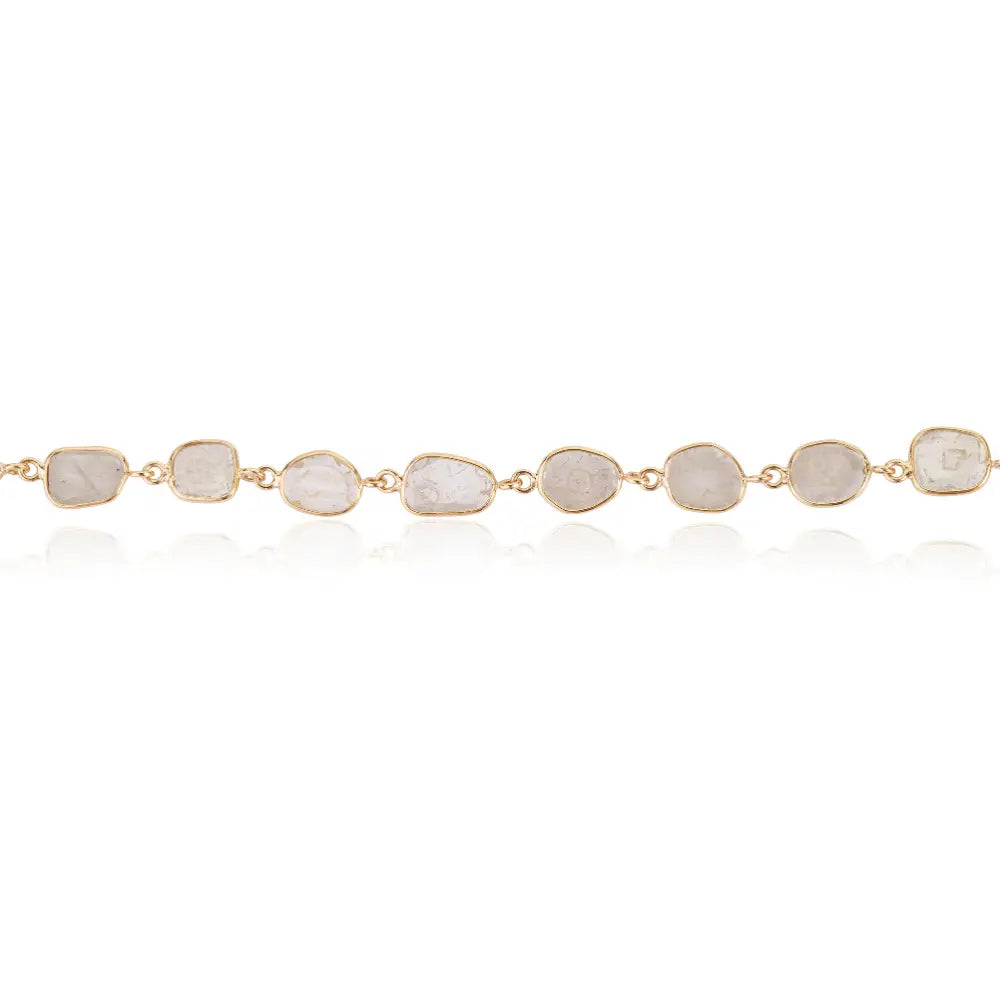 Latest New Arrivals Design 18K Yellow Gold Polki Diamond Station Bracelet Everyday Wear Jewelry For Unisex