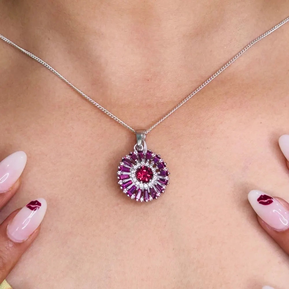 Unique Trendy Products Handmade Real Tourmaline & American Diamond Statement Pendant