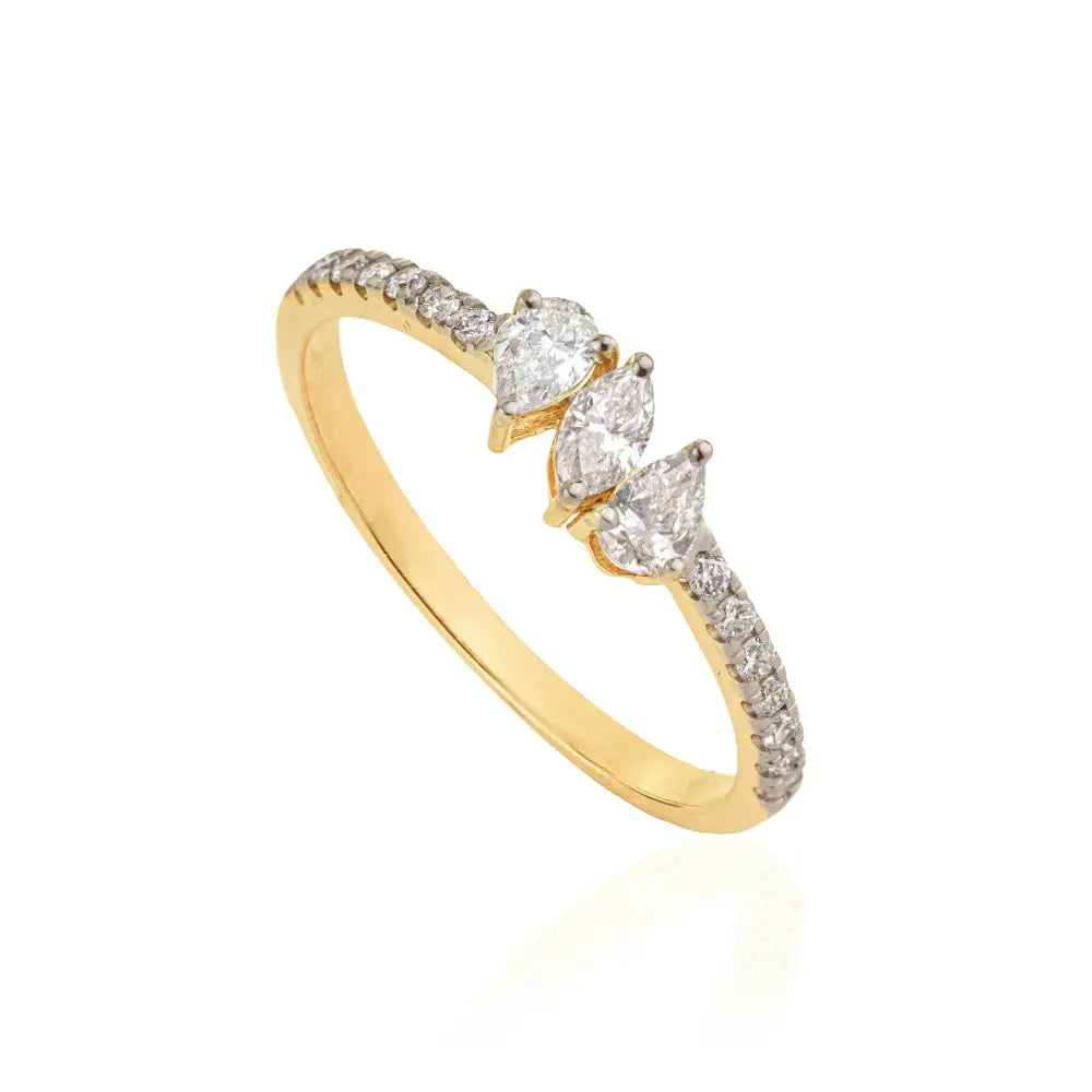 Minimalist 0.42ct. Natural Diamond Stacking Band Ring Fine 14K Original Yellow Gold Jewelry