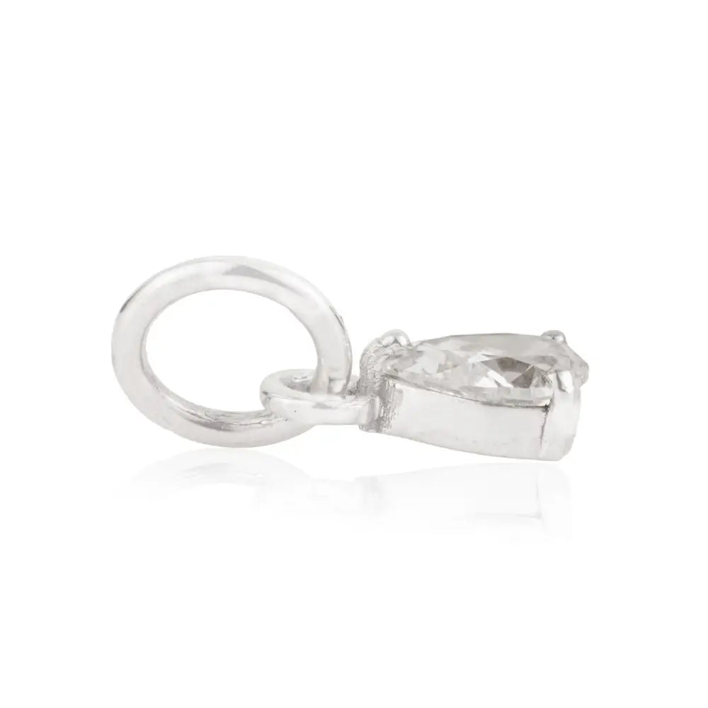 Dainty Pear Cut Diamond 14K White Gold Solitaire Pendant Daily Wear Best Selling Jewelry