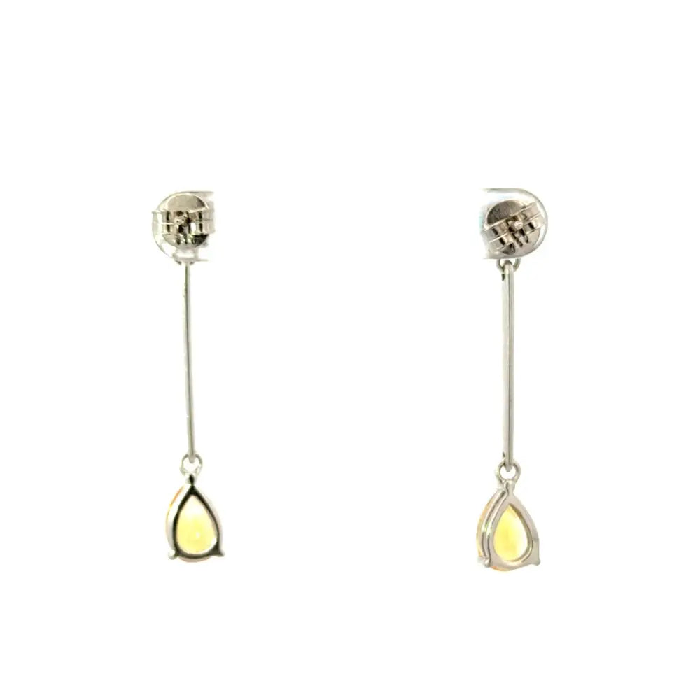 Customized Silver Jewelry Fine Blue Topaz & Citrine Long Dangle Drop Earrings For Women