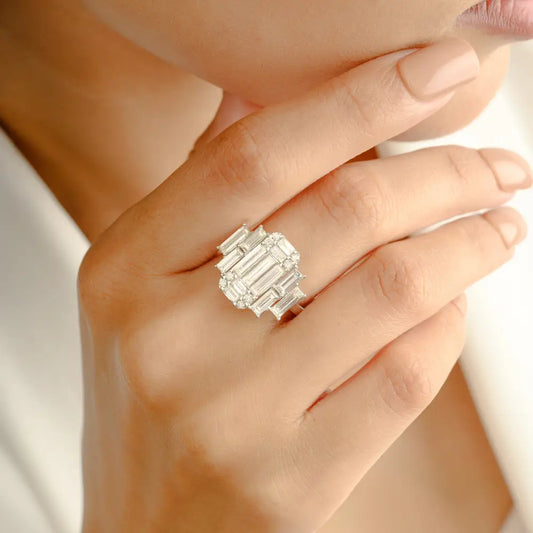 Best Designer Collection Genuine Diamond Wedding Ring Wholesale White Gold Jewelry