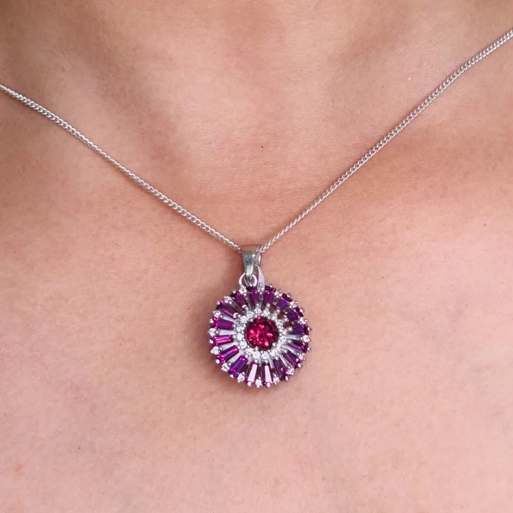 Unique Trendy Products Handmade Real Tourmaline & American Diamond Statement Pendant